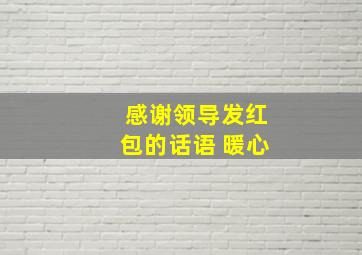 感谢领导发红包的话语 暖心